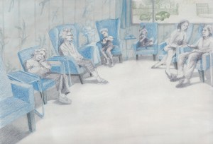 A scene from the 'Graphic Novel' style narrative sequence that I worked on for my Semester 2 Project.